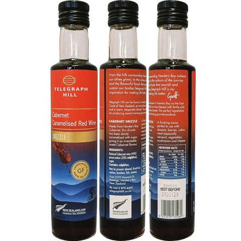 Telegraph Hill Cabernet Caramelised Red Wine Drizzle 250ml Bottle Made in New Zealand