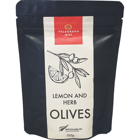 LEMON & HERB OLIVES 150G