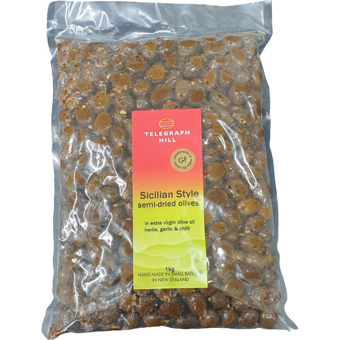 SICILLIAN STYLE SEMI DRIED OLIVES 250G