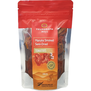 Telegraph Hill Manuka Smoked Semi Dried Tomatoes 190g Red Top Plastic Pouch