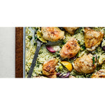 Chicken tray bake with Lemon, Olives and Orzo