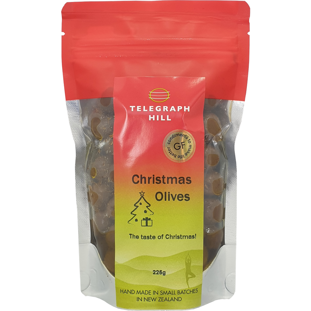 NZ Olives Christmas Olives 225g Red Top Pouch