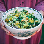 Herby Picnic Potato Salad with Beet, Kale, Apple & Chickpeas