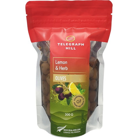LEMON & HERB OLIVES 150G
